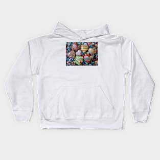 Seven Polished Heart Stones Kids Hoodie